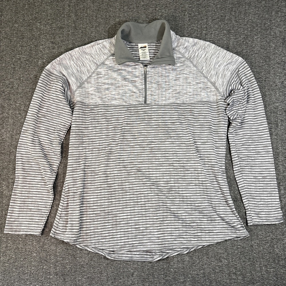 Avia Women's XXL (20) Gray 1/4 Zip Pullover Mock Neck Long Sleeve Active Top